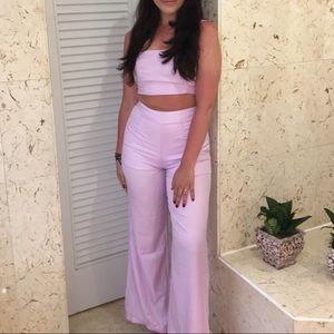 2-Piece Crop Top and High-Waisted Pants Set